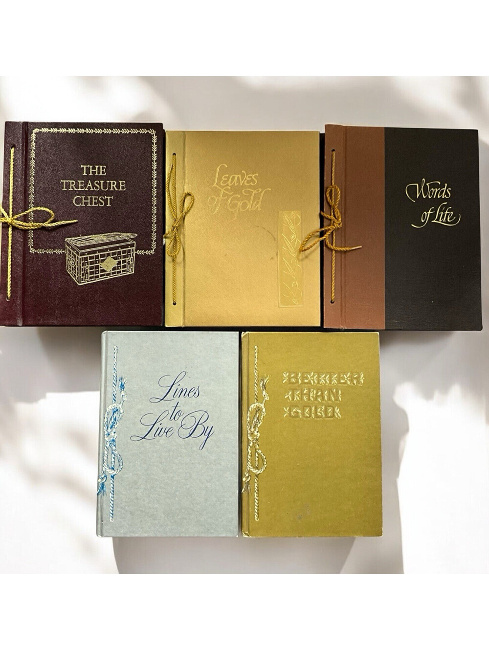 Lot 5 Vintage Inspirational Books Treasure Chest Leaves of Gold Better Than Gold